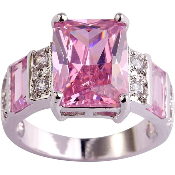 B-Ring Amethyst Morganite Orange Sapphire Rainbow Topaz 925 Silver Ring For Gift Wedding B-Ring Amethyst Morganite Orange Sapphire Rainbow Topaz 925 Silver Ring For Gift Wedding